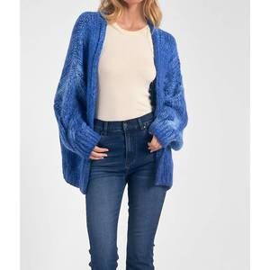 NEW ELAN chunky cardigan in blue
